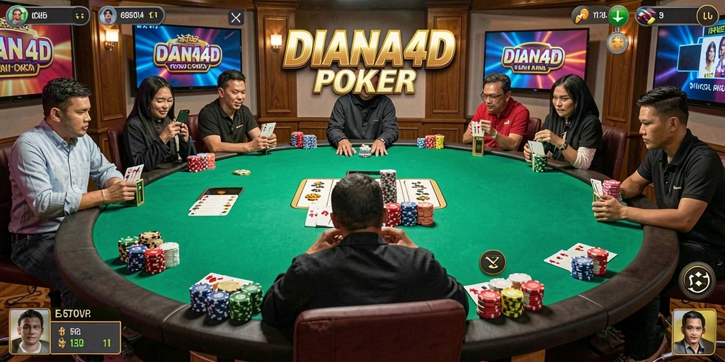 Tampilan menarik dari permainan Poker DIANA4D yang mengasyikkan.
