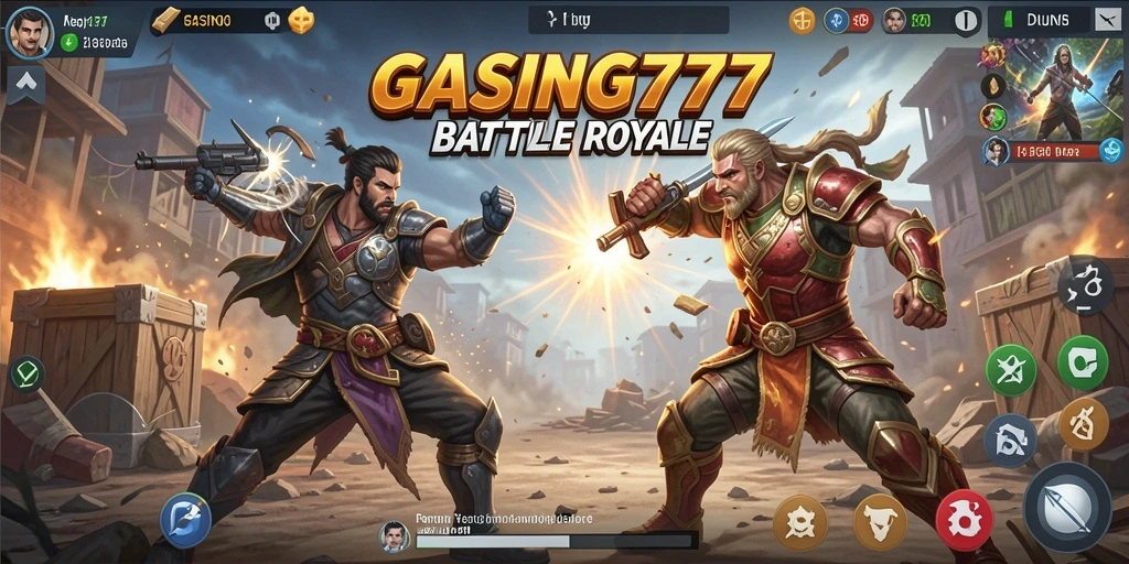 Tampilan pertarungan seru dalam game Battle Royale GASING777.