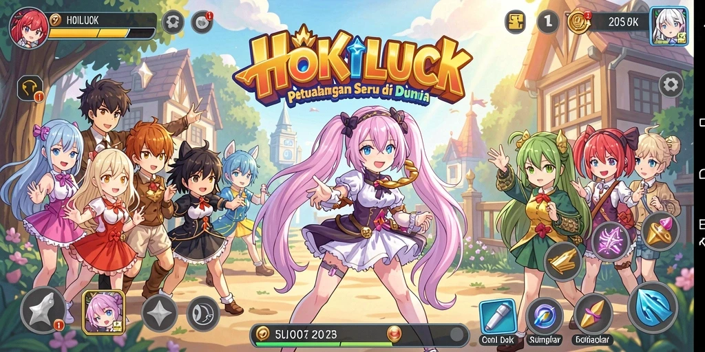 Tampilan gameplay penuh warna HOKILUCK yang seru.