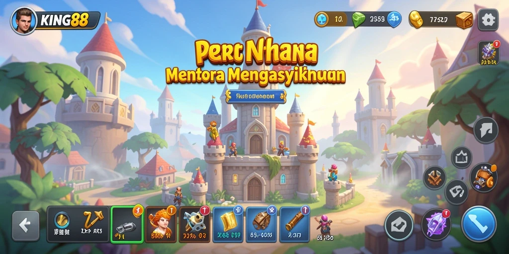 Tangkapan layar KING88 menampilkan aksi menara pertahanan yang mendebarkan.