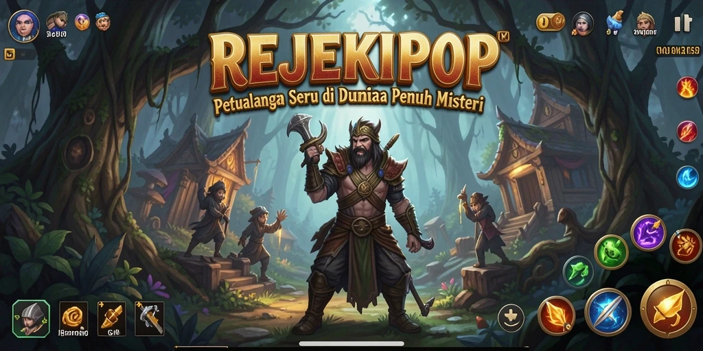 Tampilan gameplay REJEKIPOP dengan petualangan menakjubkan.