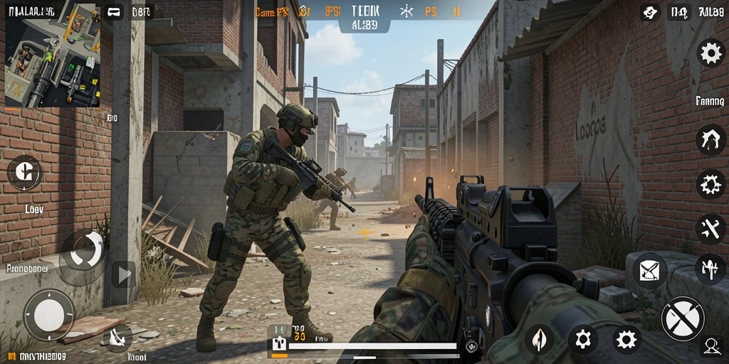 Menampilkan pertempuran seru dalam game FPS TALAS89.