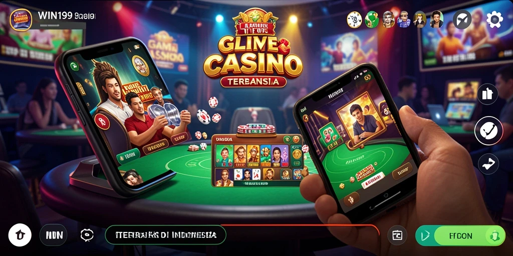 Screenshot gameplay WIN199 menunjukkan dealer cantik di meja roulette.